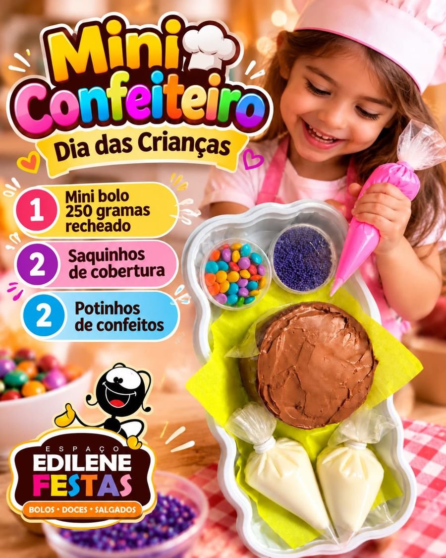 Kit Mini Confeiteiro de Dia das Crianças da Edilene Festas